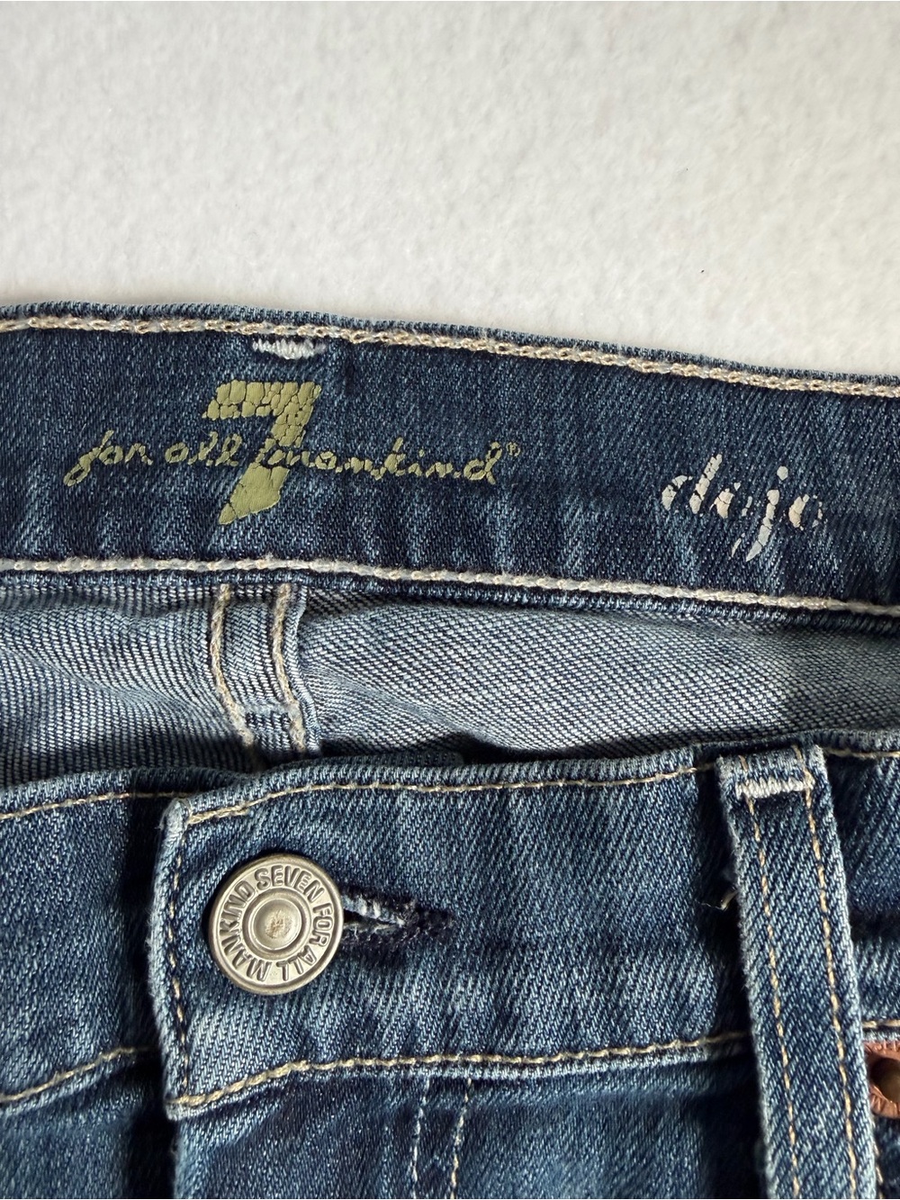 7 For All Mankind Dojo Jeans 29 Low Rise Flare Wide Leg Y2K Medium Wash - Picture 4 of 14